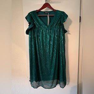 NWT, Emerald Sequined Slip Dress, 2X